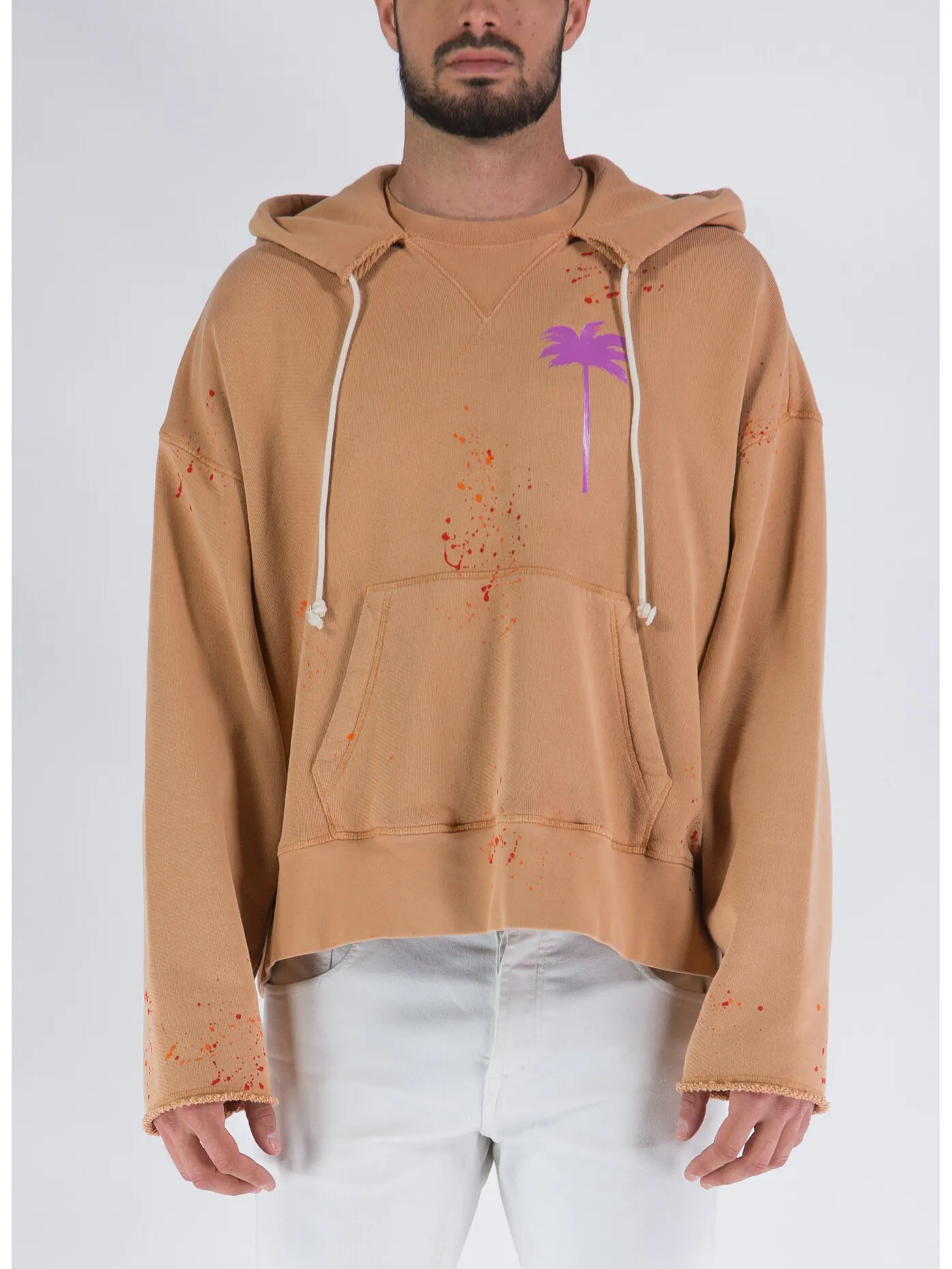     -PALM ANGELS    -FELPA PXP PAINTED RAW CUT-