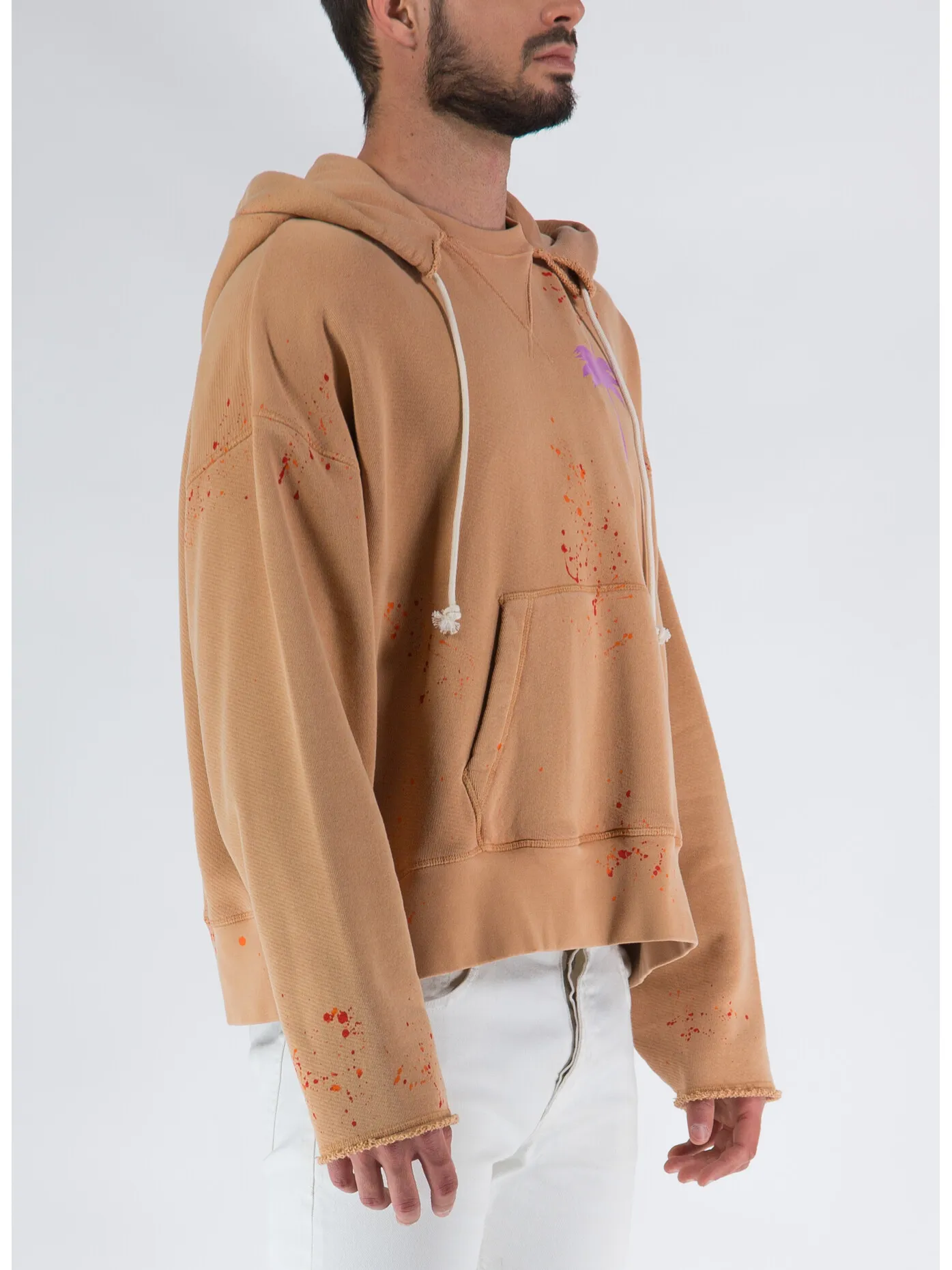     -PALM ANGELS    -FELPA PXP PAINTED RAW CUT-