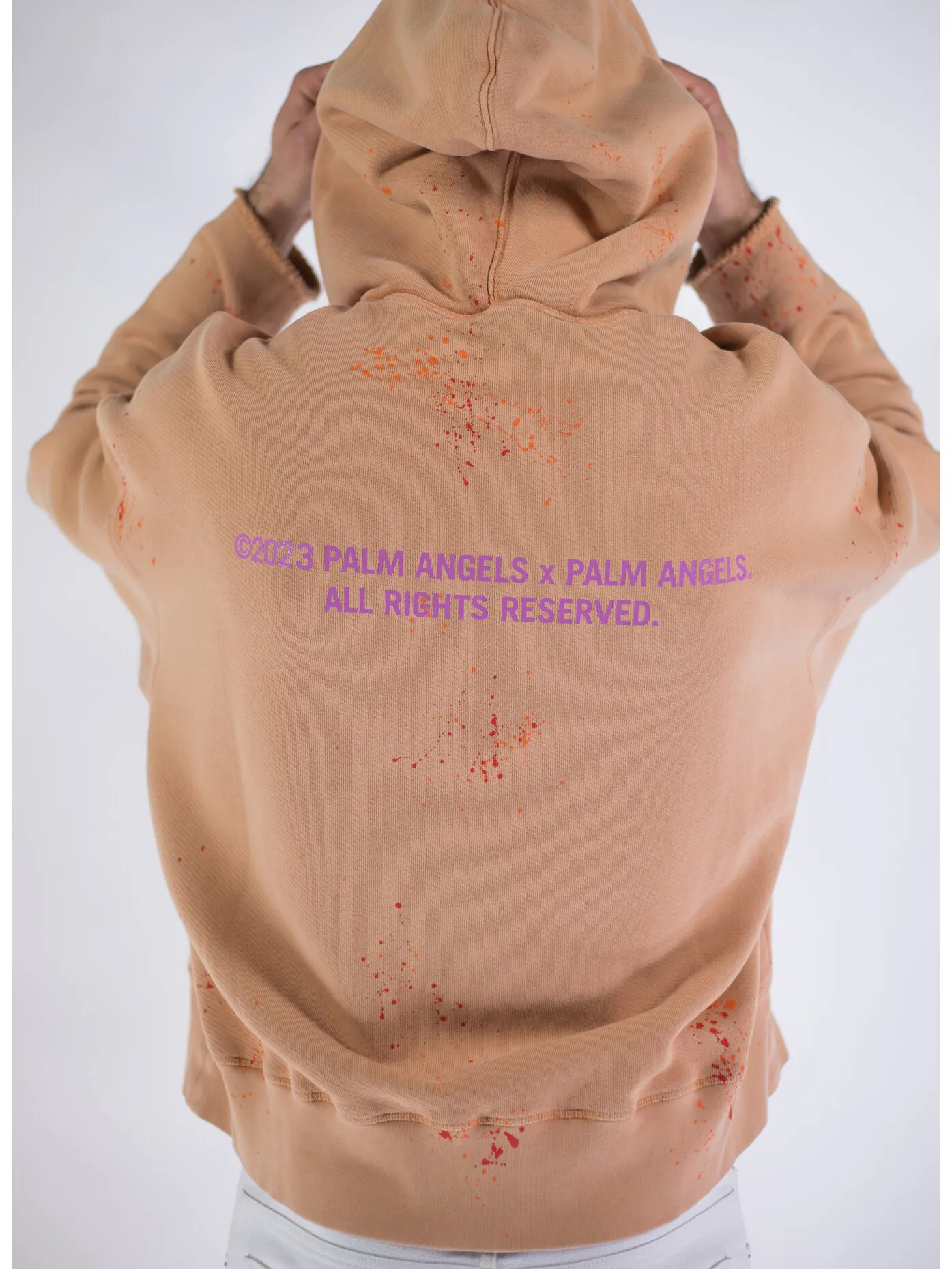     -PALM ANGELS    -FELPA PXP PAINTED RAW CUT-