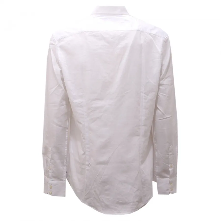 0964AG camicia uomo GAUDI' white cotton textured shirt man