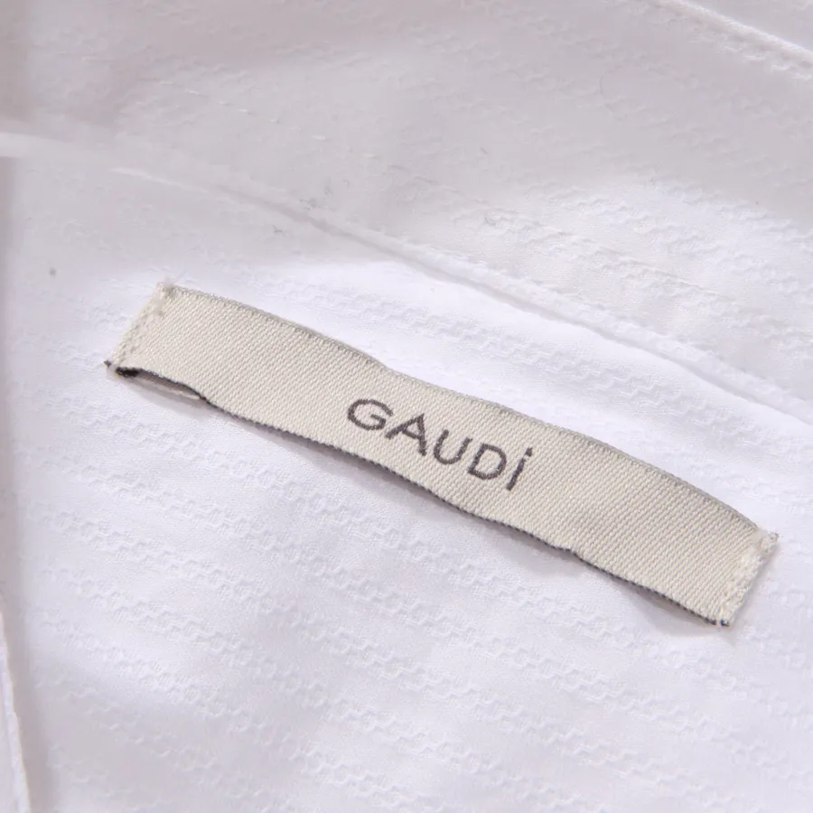 0964AG camicia uomo GAUDI' white cotton textured shirt man