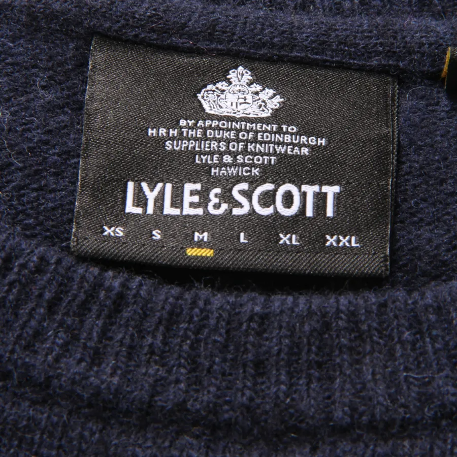 1981AV MAGLIONE UOMO LYLE&SCOTT MAN WOOL BLEND SWEATER BLUE