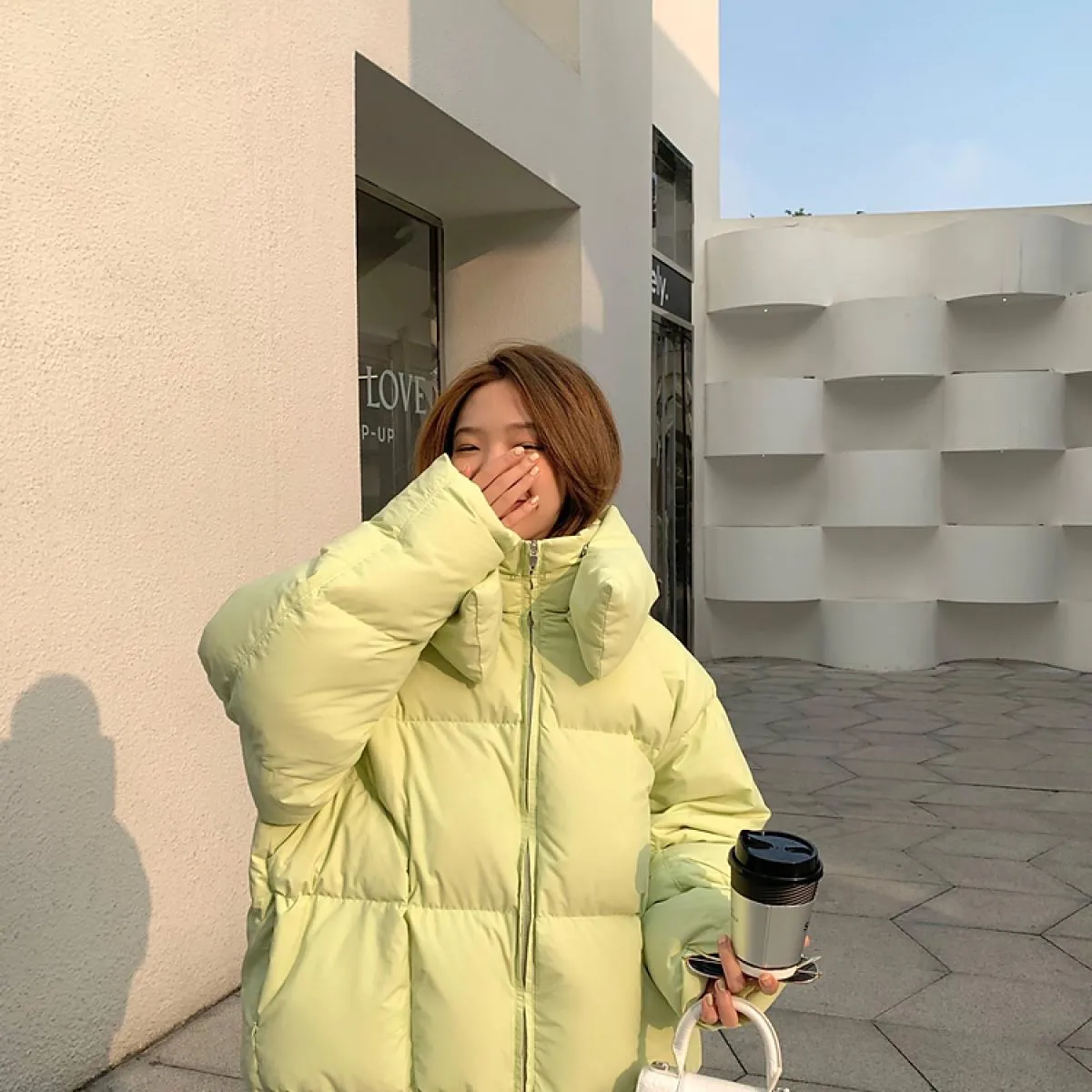 2022 inverno chic con cappuccio piumino in cotone piumino Parka cappotti da donna sciolto solido addensare giacca calda femminil