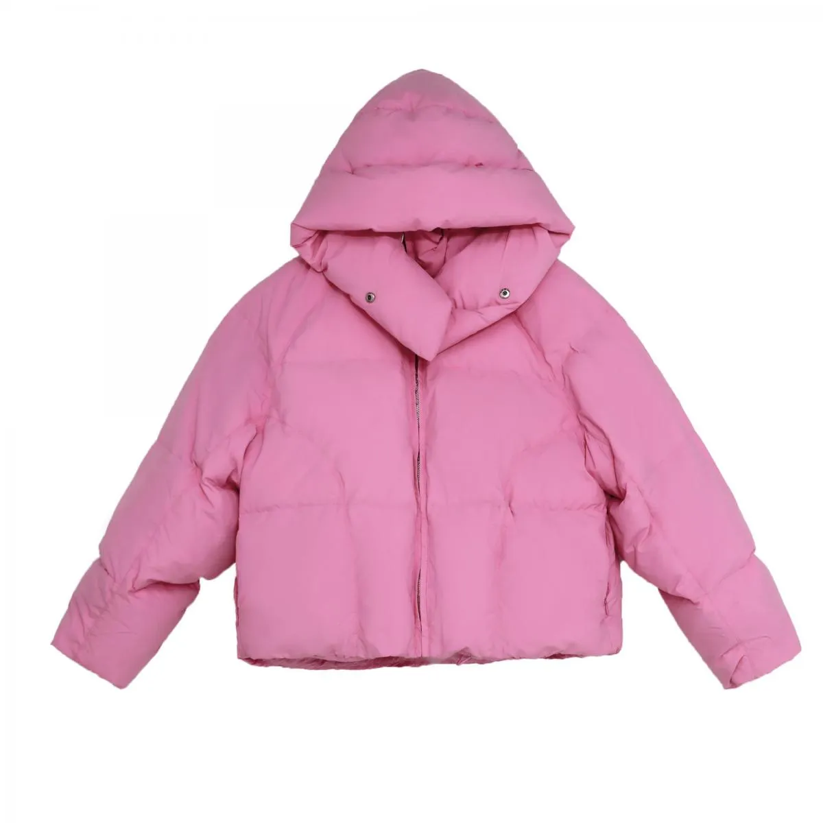 2022 inverno chic con cappuccio piumino in cotone piumino Parka cappotti da donna sciolto solido addensare giacca calda femminil
