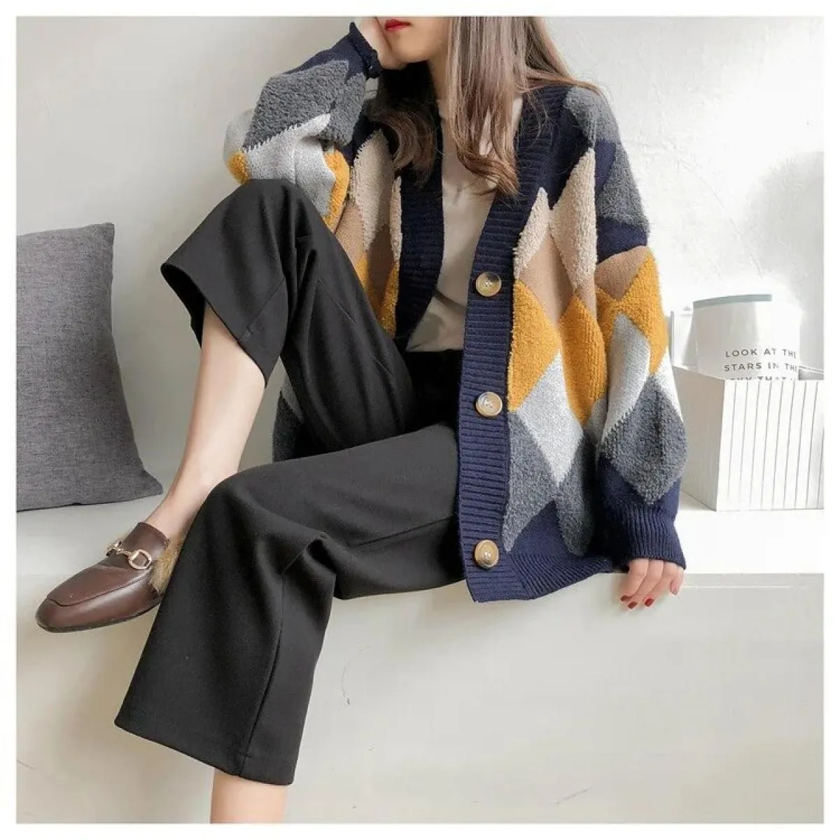 2023 Nuovo maglione cardigan da donna maglioni larghi a maglia spessa