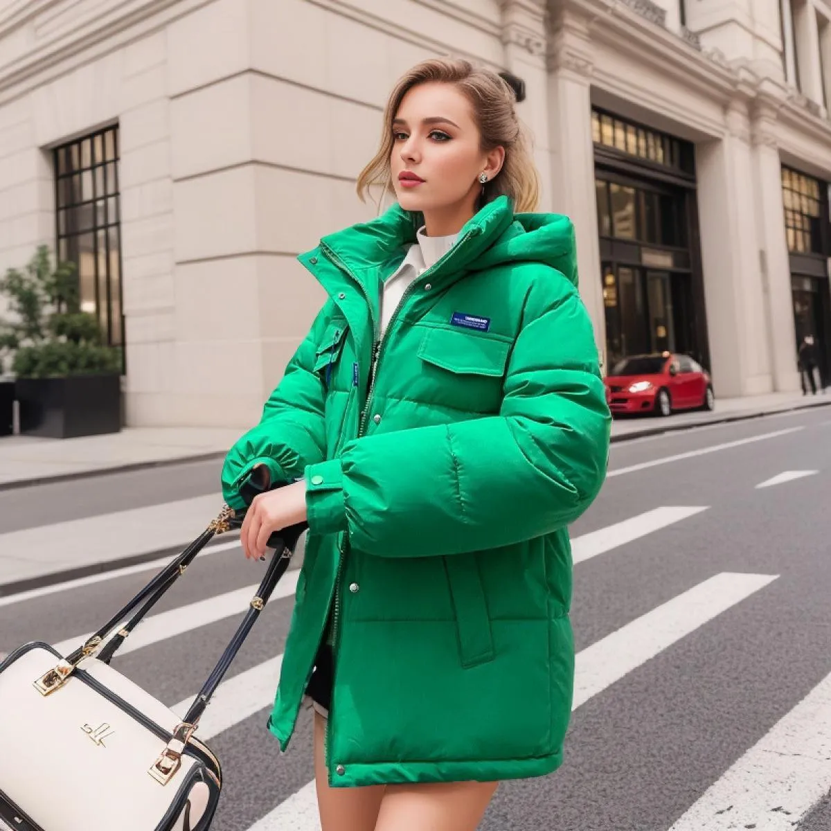 2023 piumino invernale in cotone da donna con cerniera sciolto Parka cappotto moda femminile solido ispessito piumino caldo con