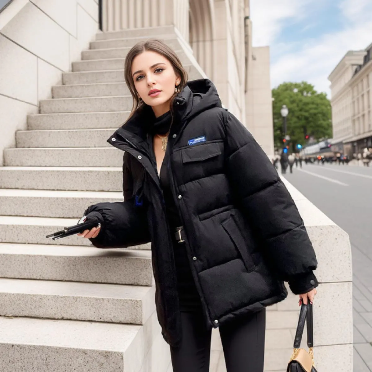 2023 piumino invernale in cotone da donna con cerniera sciolto Parka cappotto moda femminile solido ispessito piumino caldo con