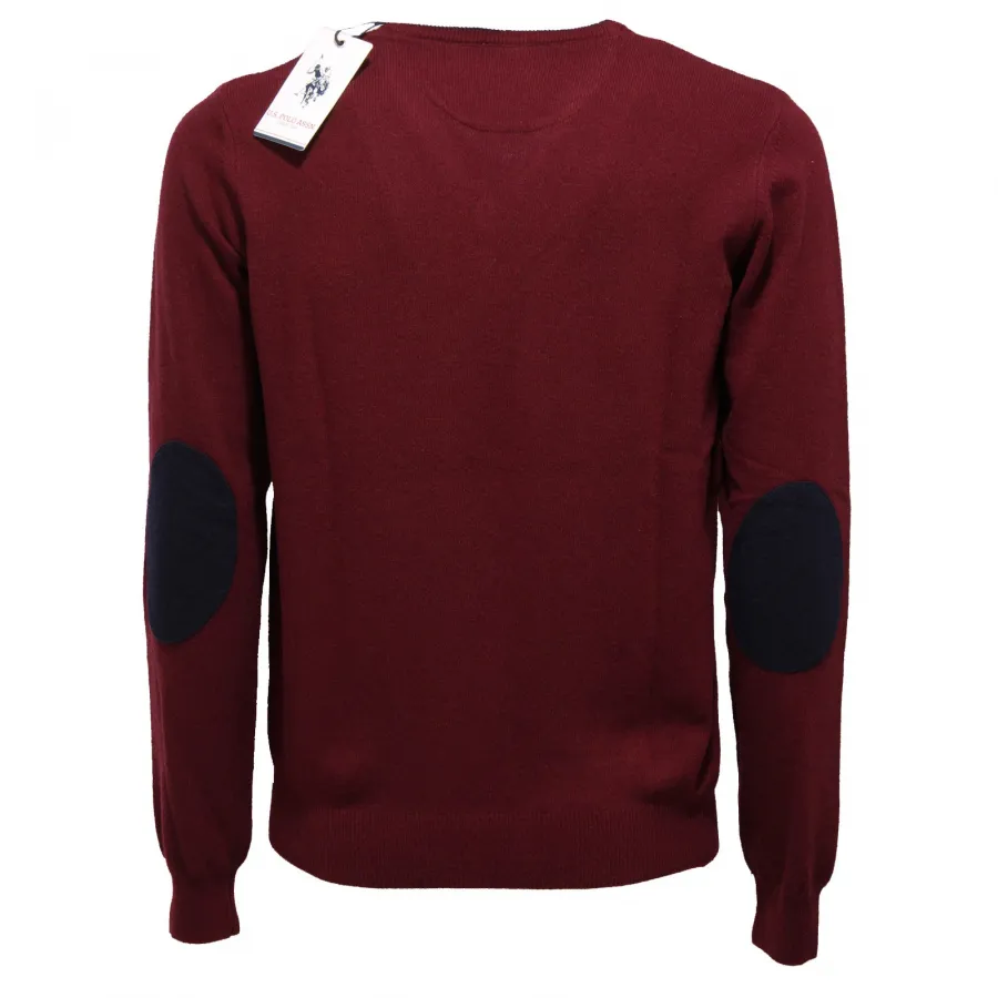 6810K maglione uomo U.S. POLO ASSN. bordeaux wool/cashmere sweater man