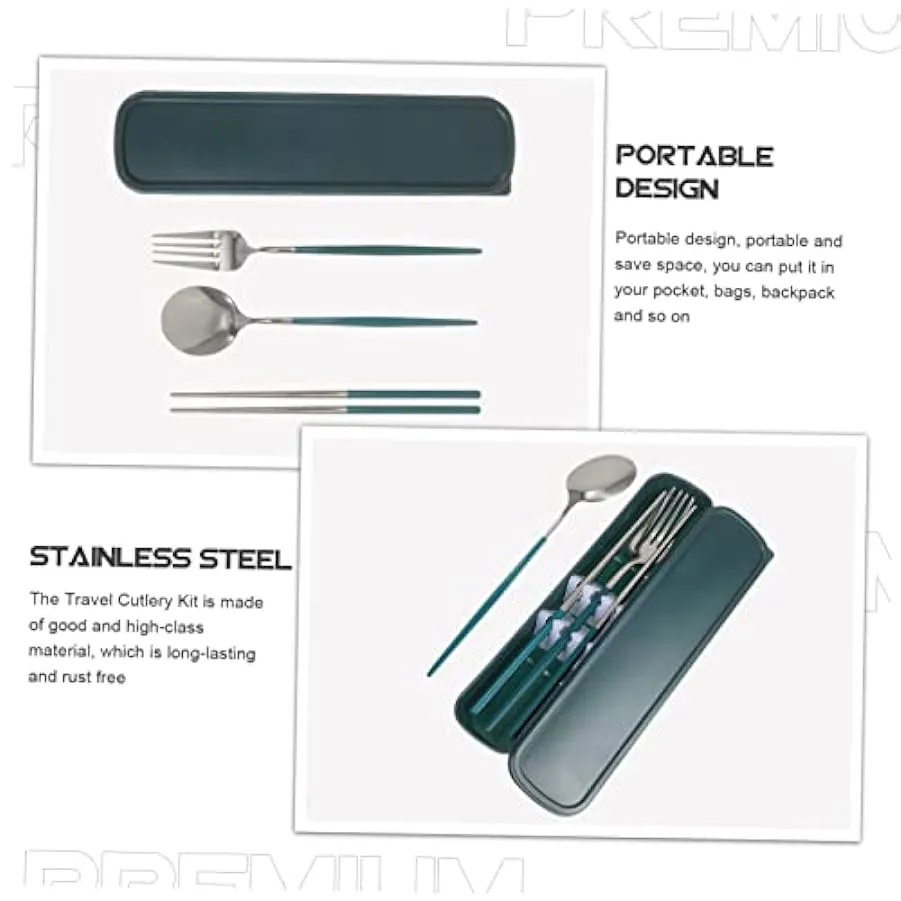 Abaodam 5 Set Set Da Tavola Tre Pezzi Kit Abito Stoviglie Da Viaggio Posate Da Zaino in Spalla Posate Da Viaggio Stoviglie Per E