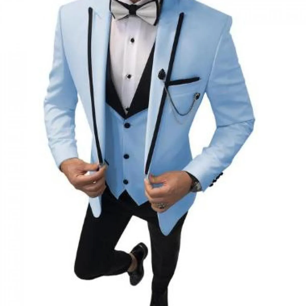 Abiti da uomo 3 pezzi Slim Fit Casual Business Groomsmen Grigio Verde Avorio Smoking con risvolto per matrimonio formale (giacca