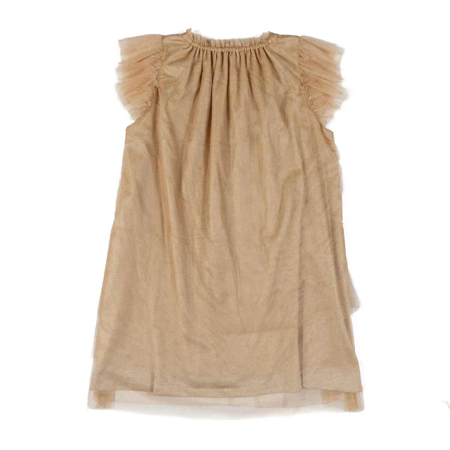 Abito Bambina Tulle Oro A Strati