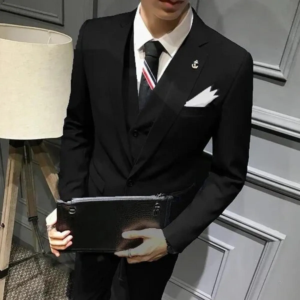 Abito da sposo maschile da ballo per matrimonio slim fit smoking da uomo formale abito da lavoro 3 pezzi set giacca cappotto pan