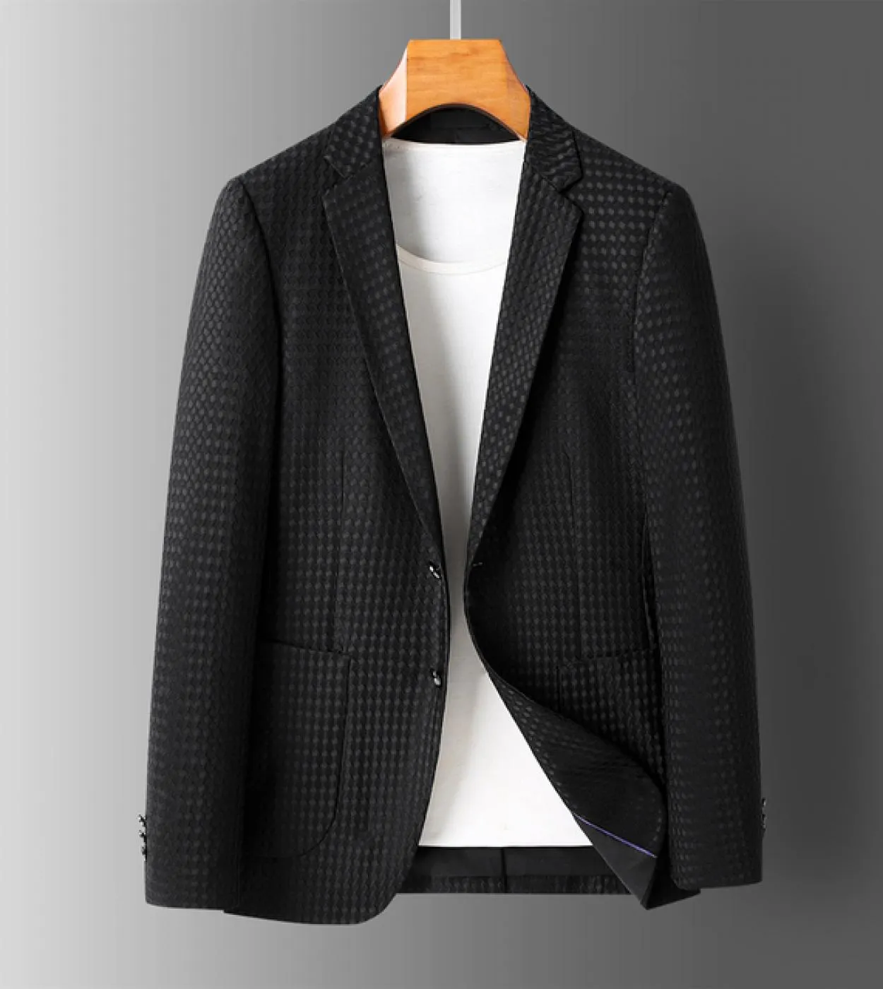 Abito da uomo nuovo autunno Balzer Plaid nero Abbigliamento uomo Business Casual Ropa Hombre Cappotto slim fit 2 bottoni monopet