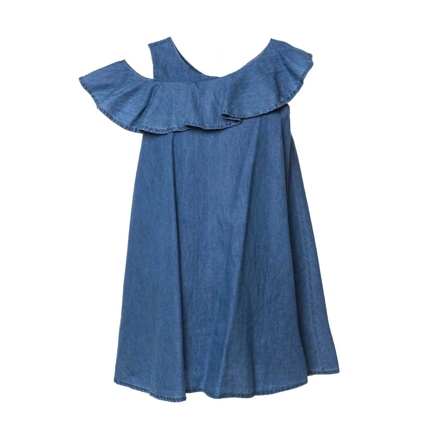 Abito Denim Volant Bambina Teen