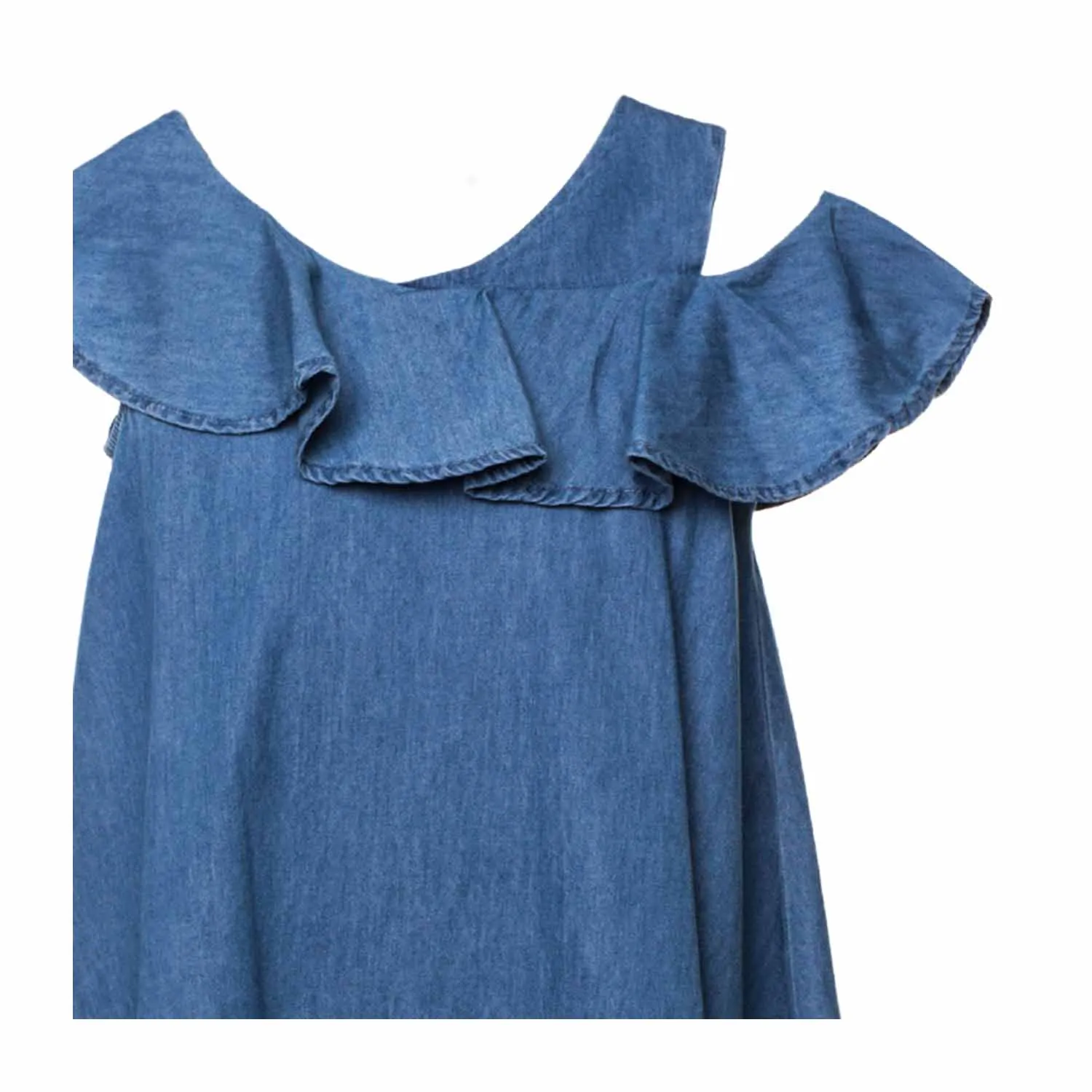 Abito Denim Volant Bambina Teen