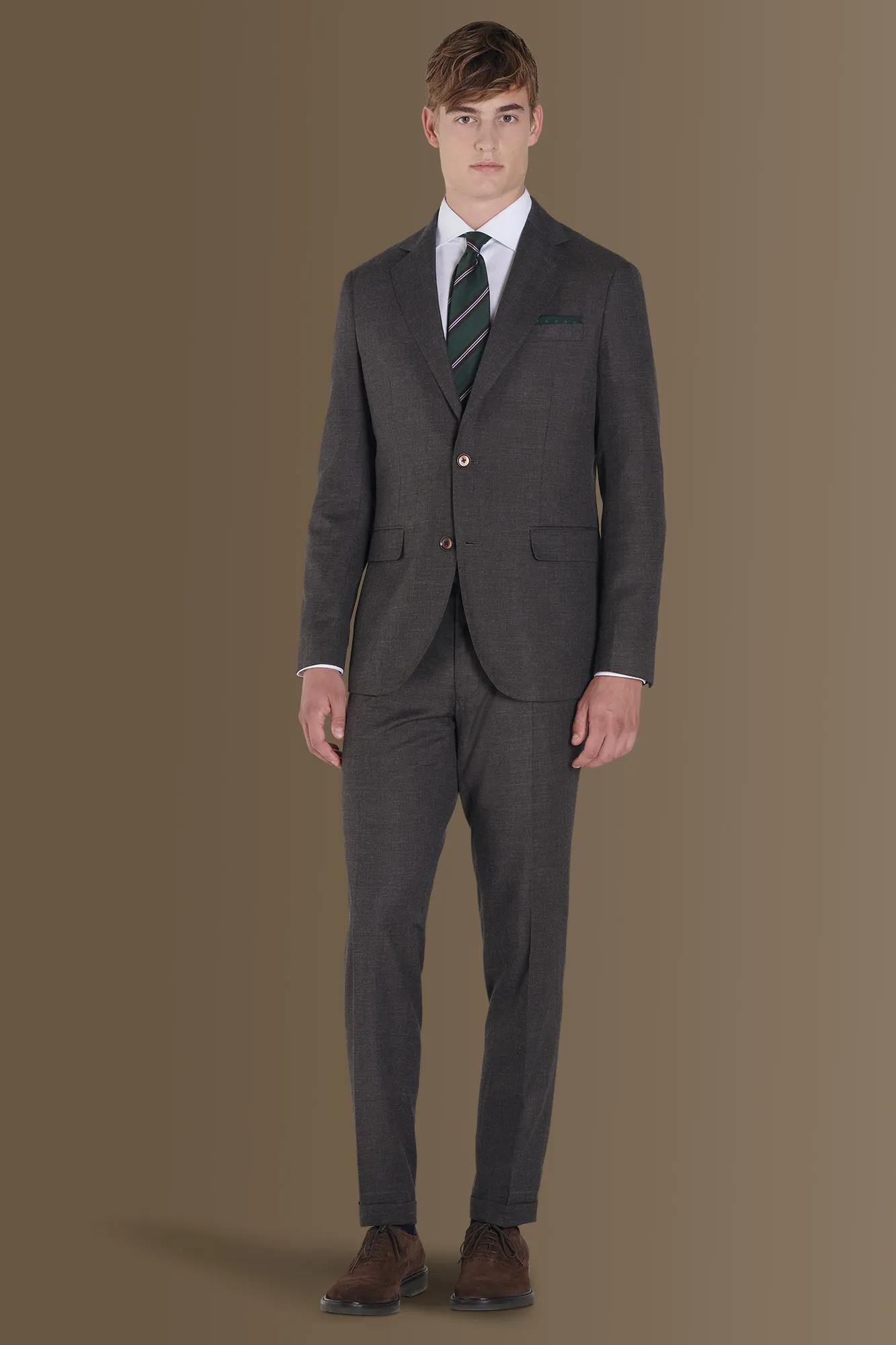 Abito monopetto uomo tinta unita pantalone con pinces