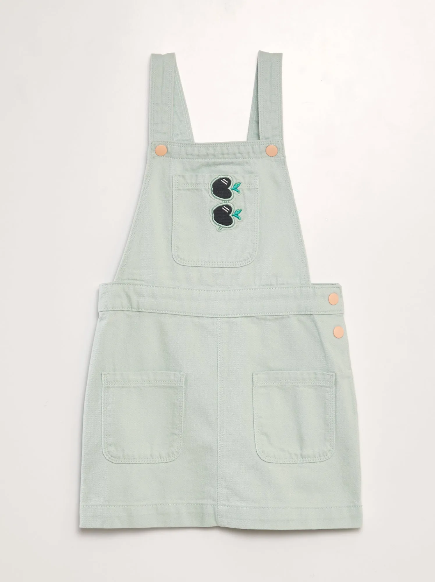 Abito salopette con patch - BLU