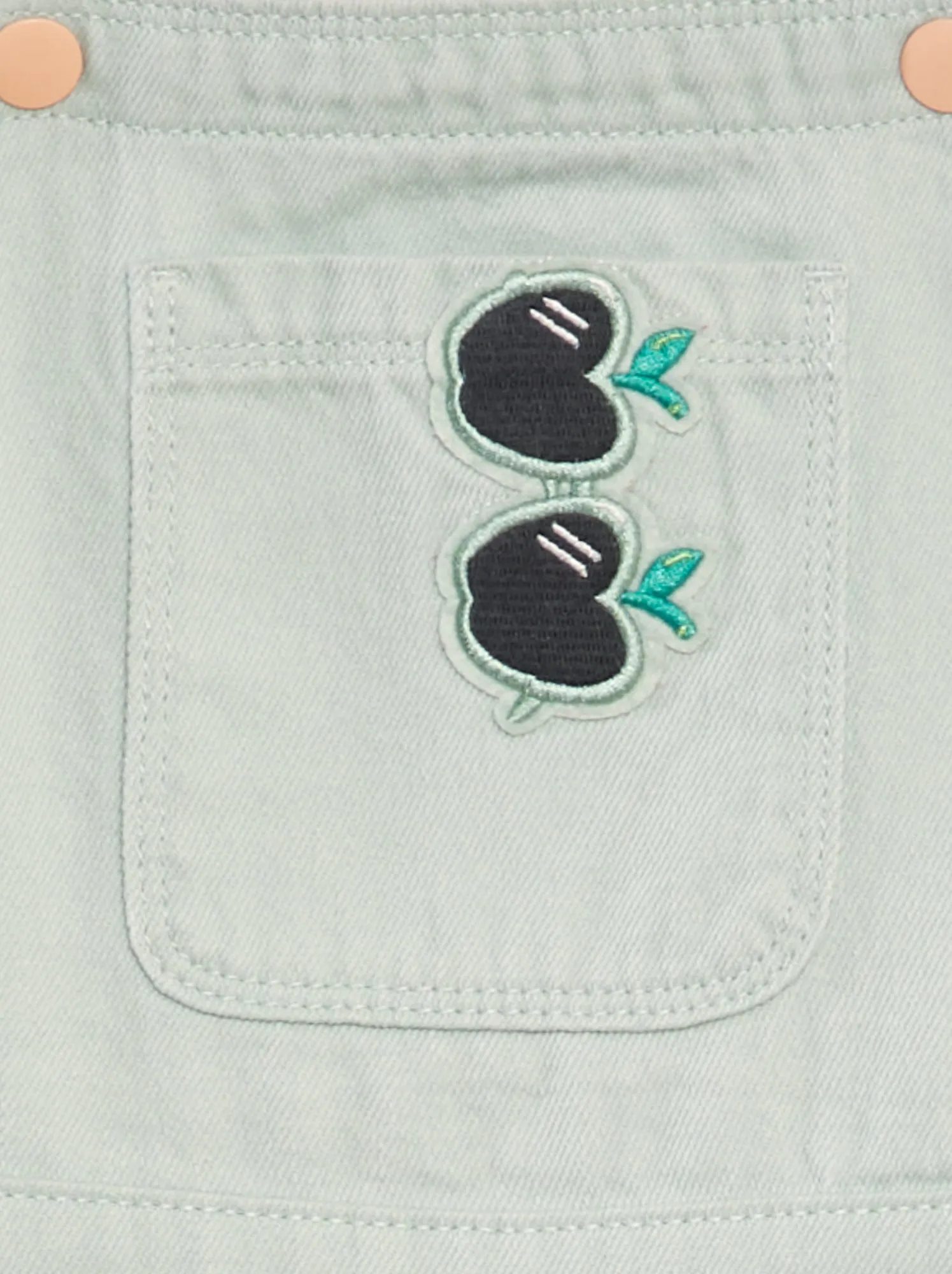 Abito salopette con patch - BLU