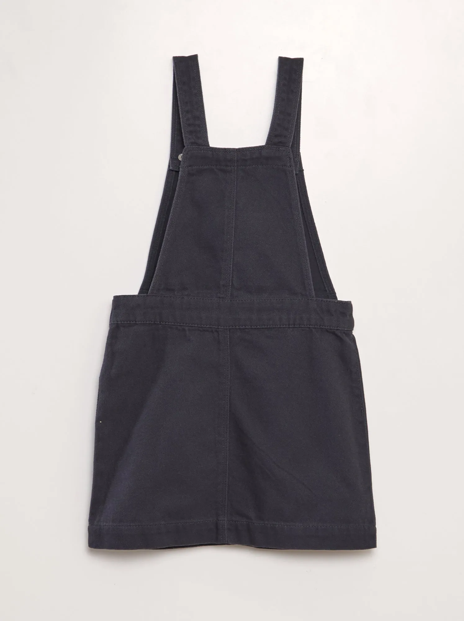 Abito salopette con patch - NERO