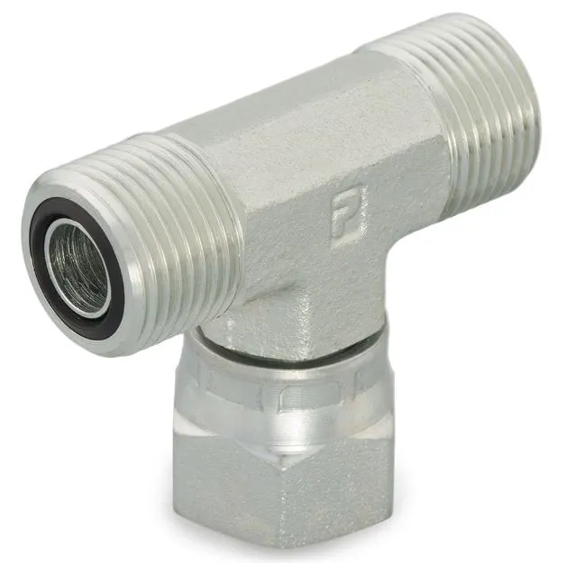 Adattatore filettato a T idraulico Parker, connettore A: 3/4" maschio, B: 3/4" maschio, in Acciaio