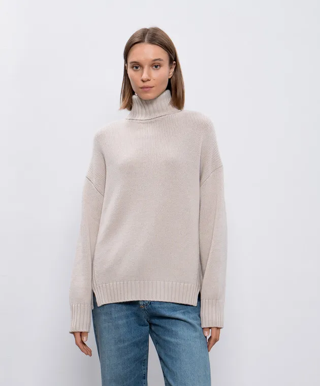 Allude Maglione beige in lana e cashmere 24517642
