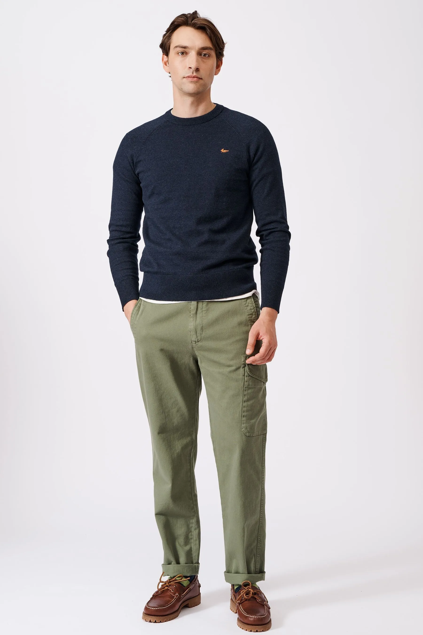 Aubin Cotone Collum Girocollo Cotone Maglione    