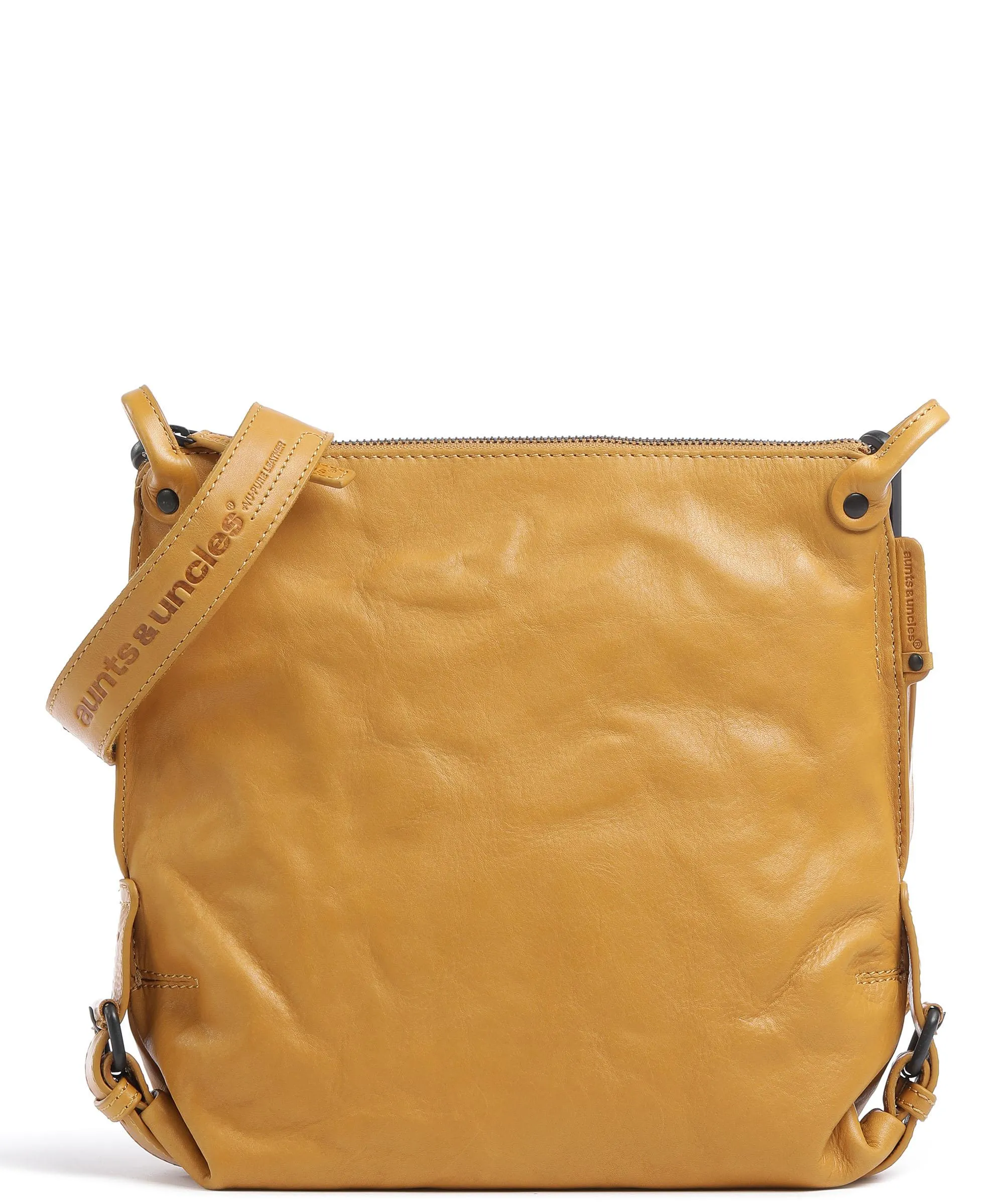  Aunts & Uncles Grandma's Luxury Club Mrs. Raisin Cookie Borsa a tracolla pelle di vacchetta grana curry  