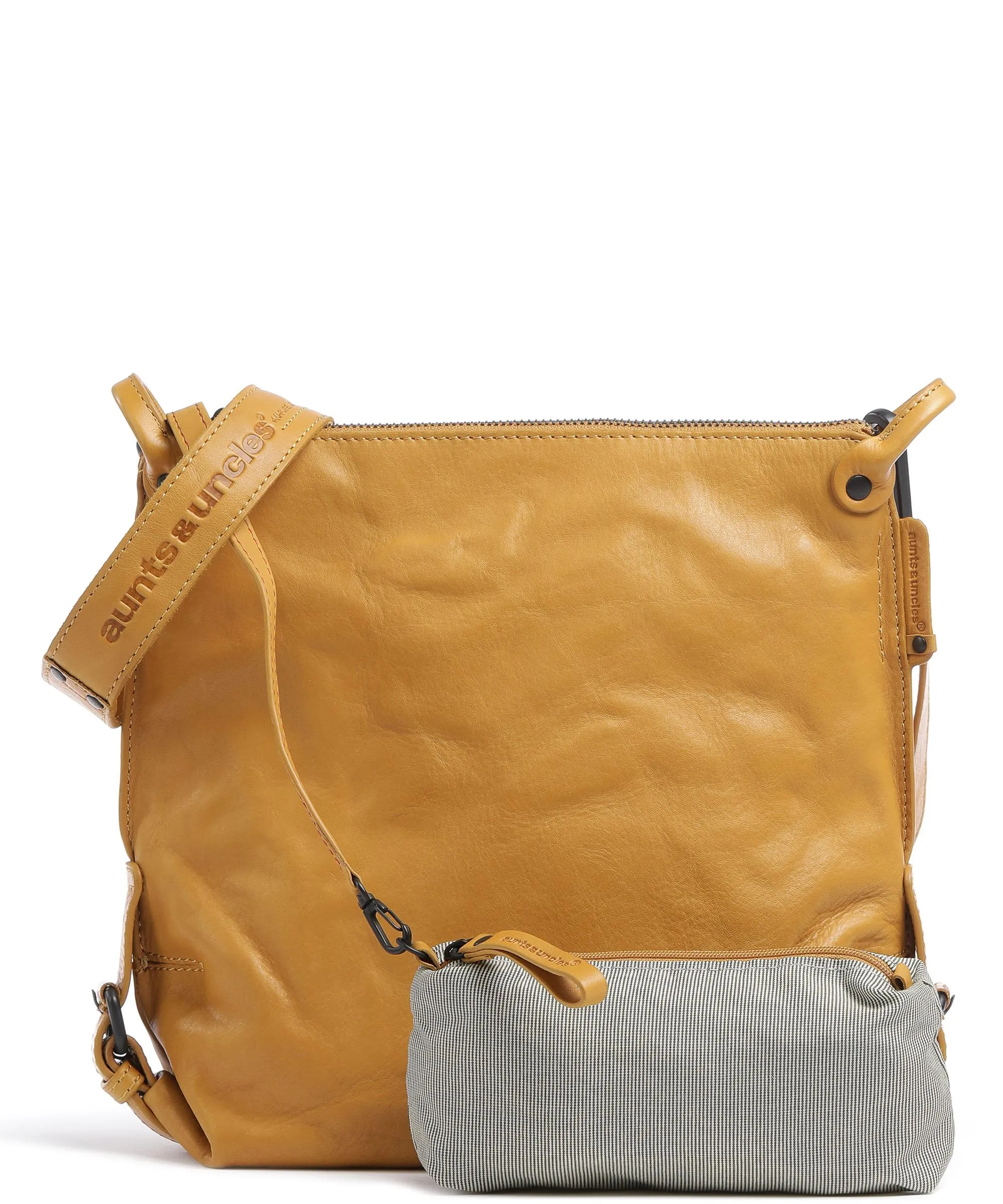  Aunts & Uncles Grandma's Luxury Club Mrs. Raisin Cookie Borsa a tracolla pelle di vacchetta grana curry  