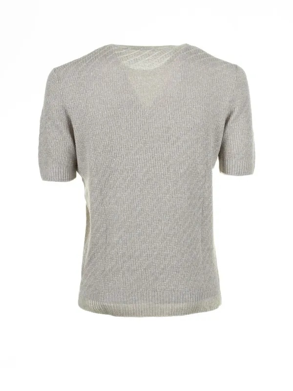 Beige knitted T-shirt