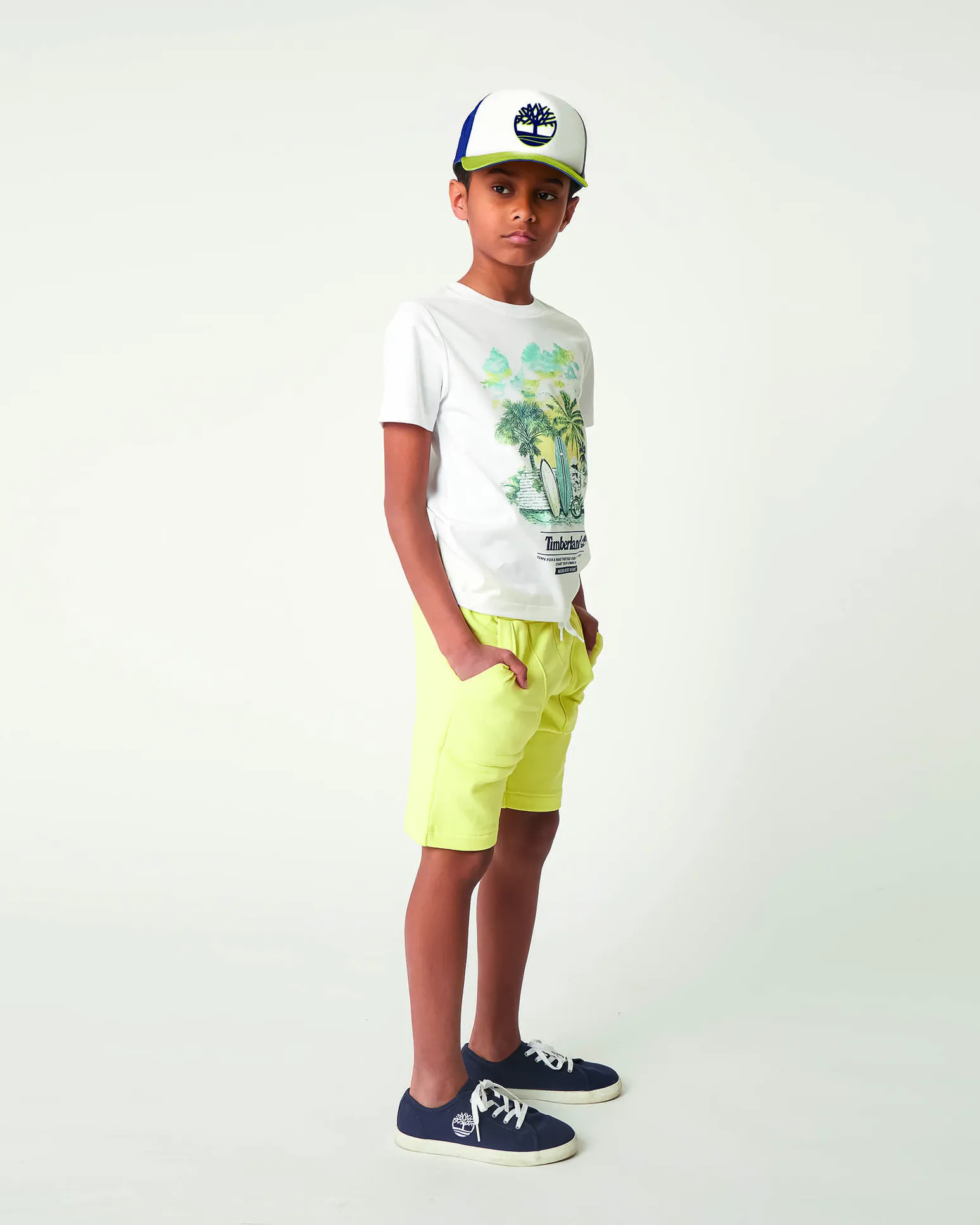 Bermuda giallo in felpa di cotone con logo piccolo stampato 14-16 anni