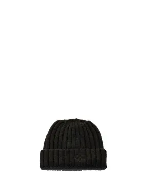 Black ribbed beanie