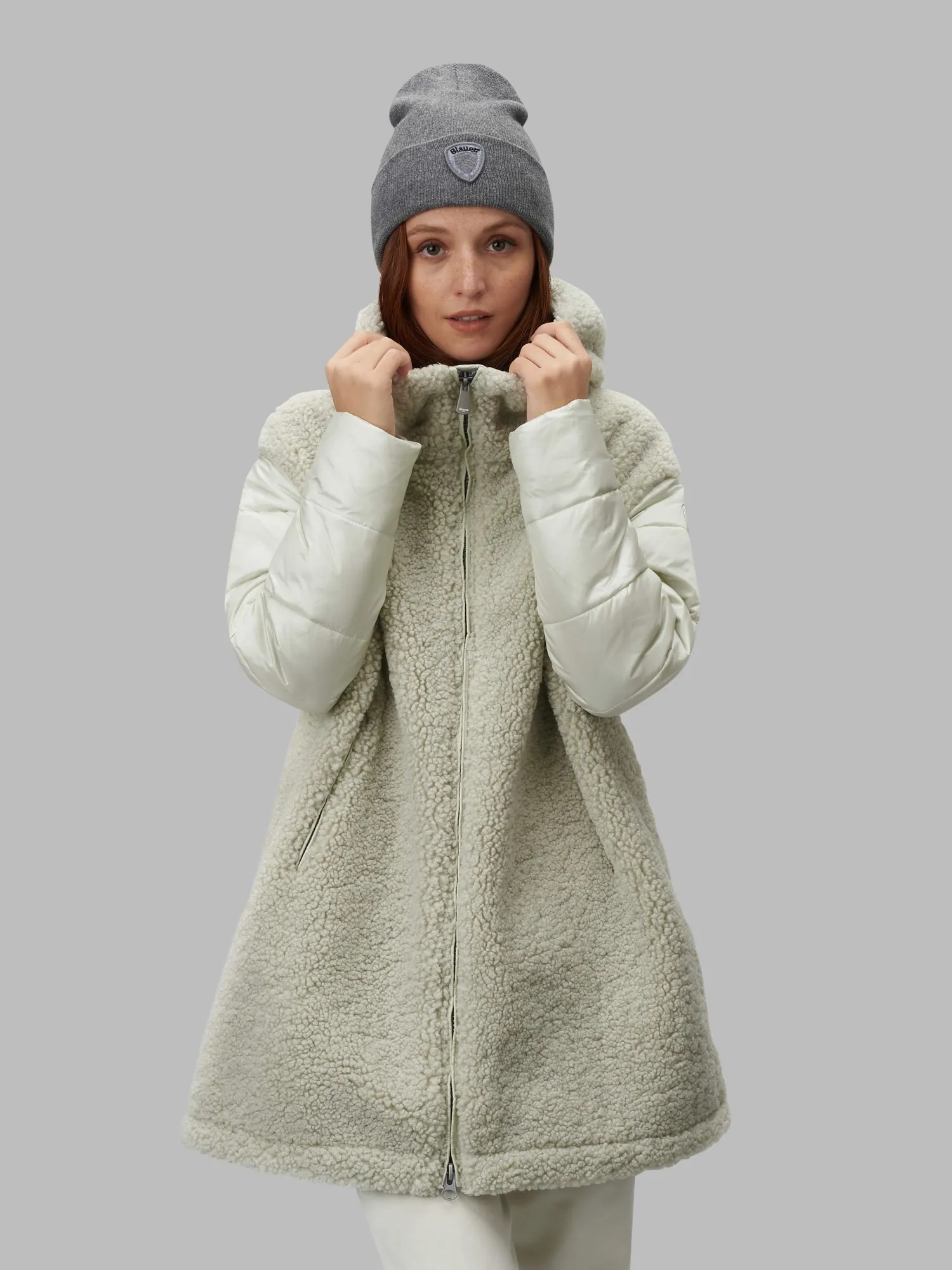 BLAUER Giacca in nylon e pelliccia eco
