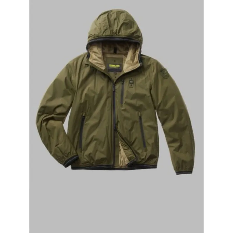 BLAUER piumino con interno in pelliccia DEVON SCUROOLIVA