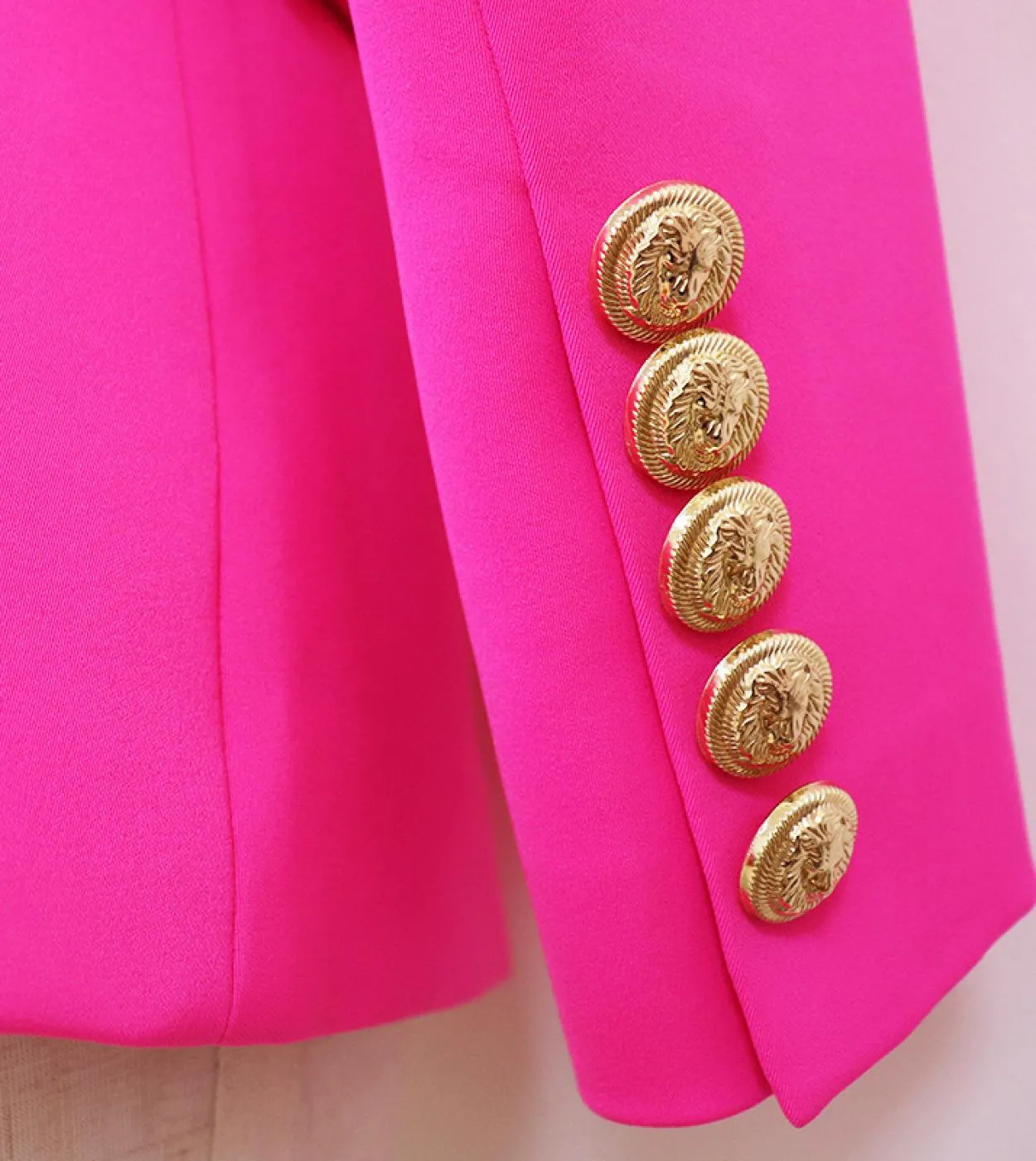 Blazer bianco Blazer da donna con bottoni dorati Giacca da cappotto rosa Blazer da donna in oro rosa Blazer da donna