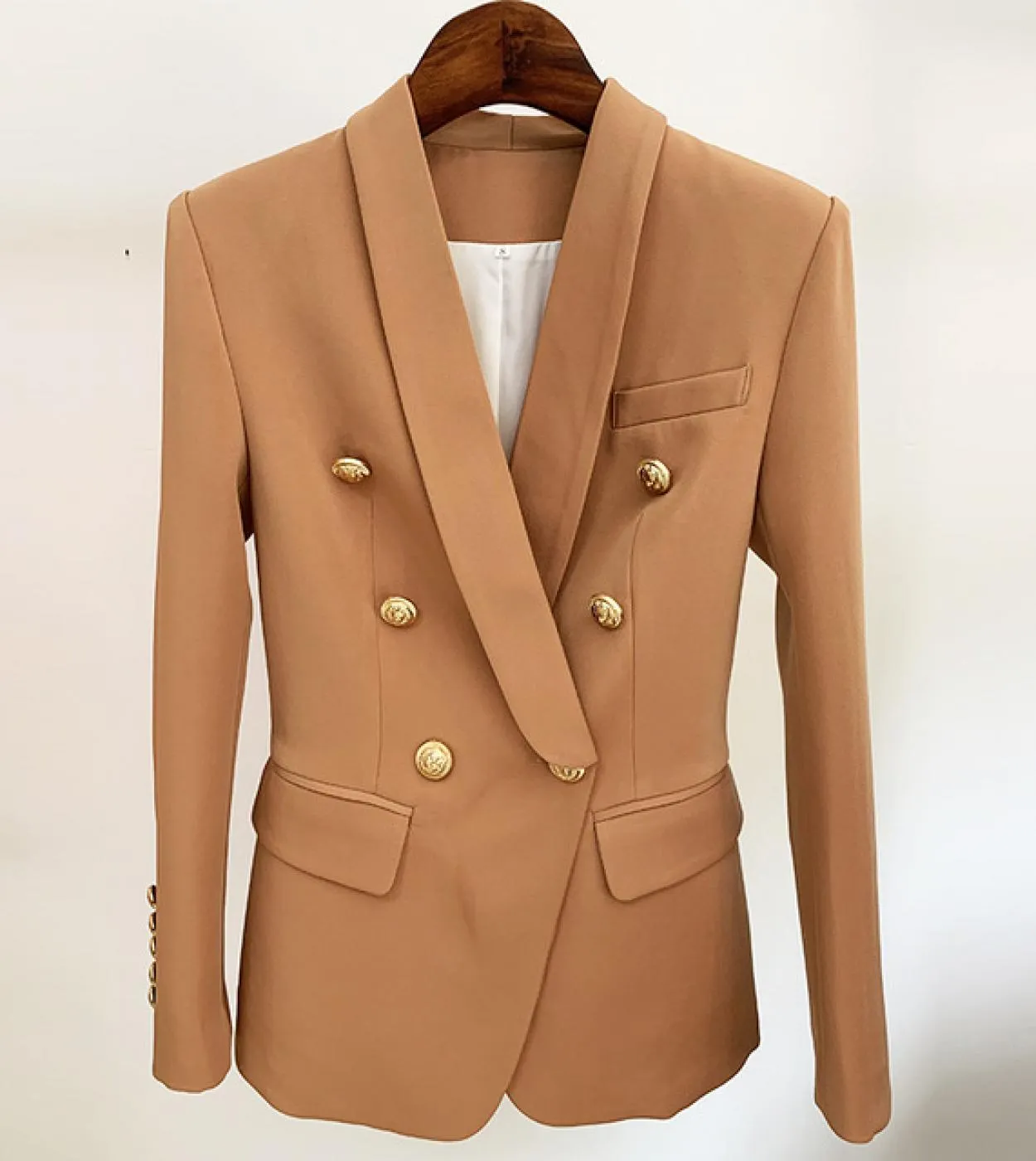 Blazer bianco Blazer da donna con bottoni dorati Giacca da cappotto rosa Blazer da donna in oro rosa Blazer da donna