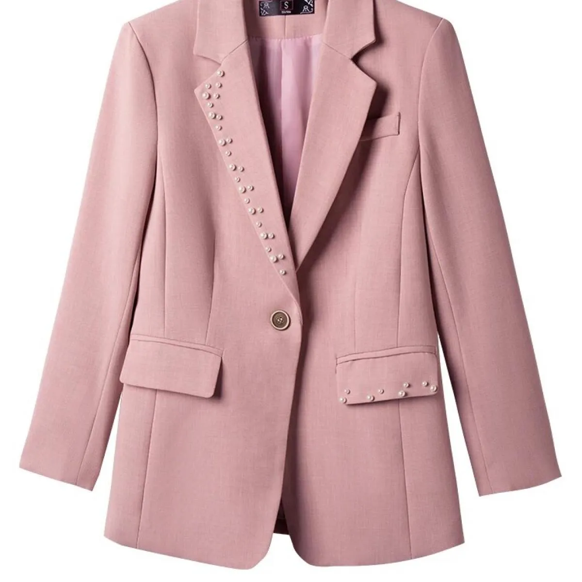 Blazer da donna alla moda da donna verde albicocca rosa nero giacca slim con bottone singolo cappotto formale da lavoro da lavor