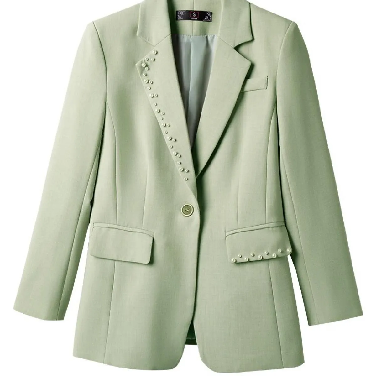 Blazer da donna alla moda da donna verde albicocca rosa nero giacca slim con bottone singolo cappotto formale da lavoro da lavor