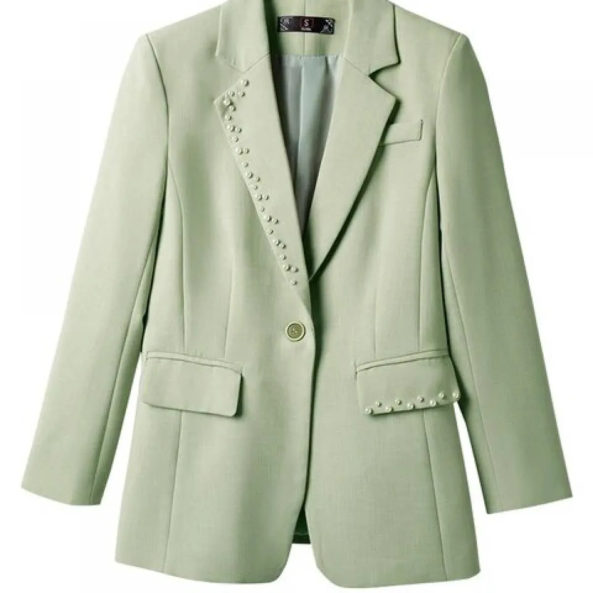 Blazer da donna alla moda da donna verde albicocca rosa nero giacca slim con bottone singolo cappotto formale da lavoro da lavor