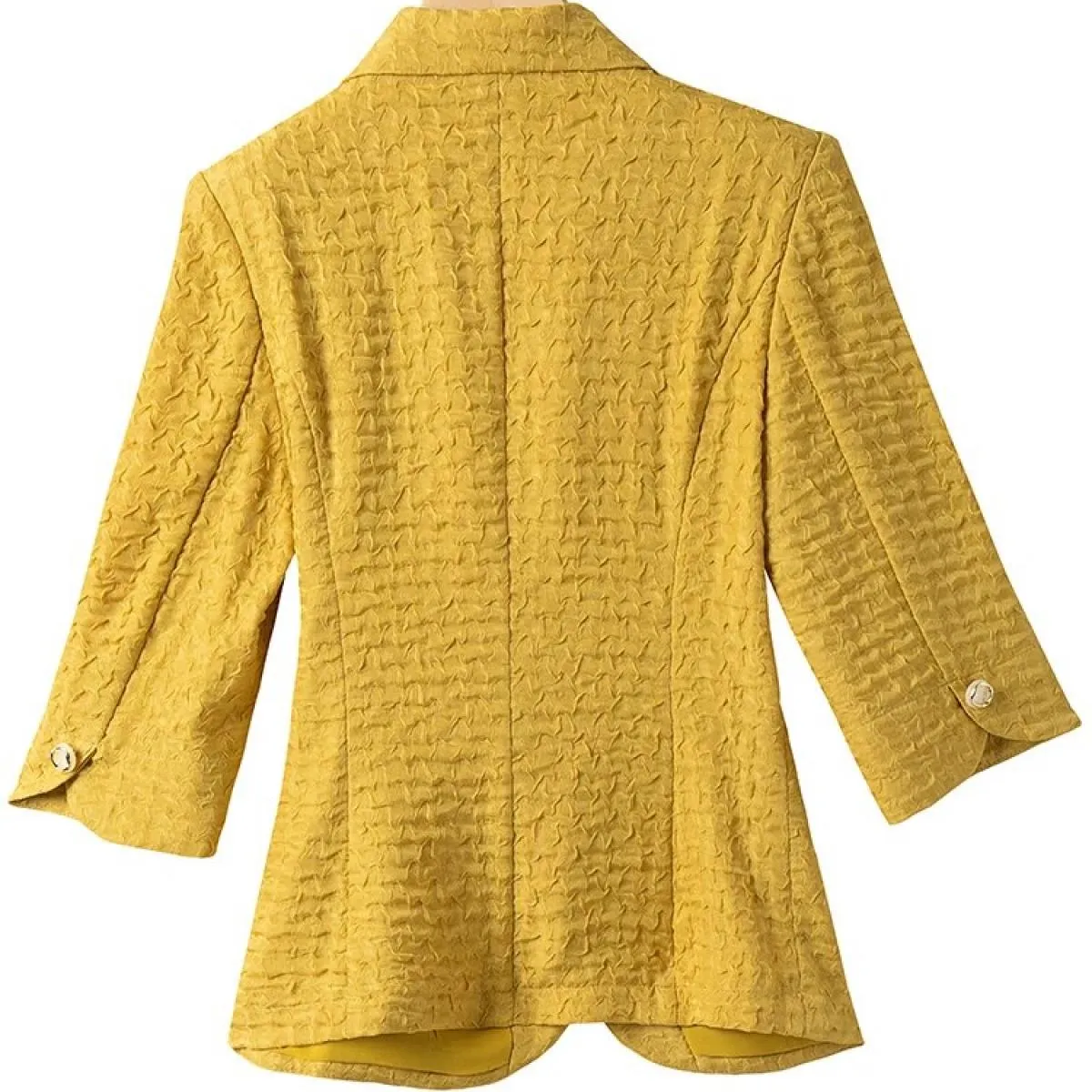 Blazer e giacca da donna a mezza manica e giacca da donna bianco nero albicocca giallo cappotto formale a bottone singolo femmin