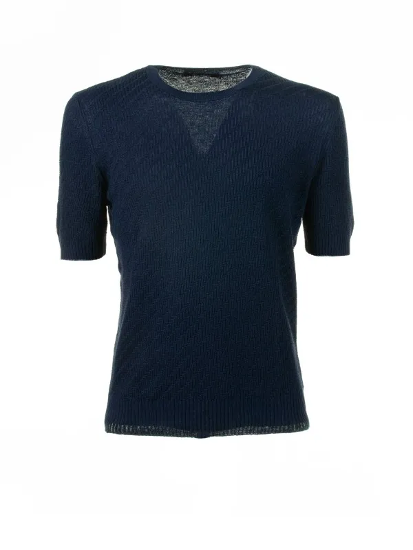 Blue knitted T-shirt
