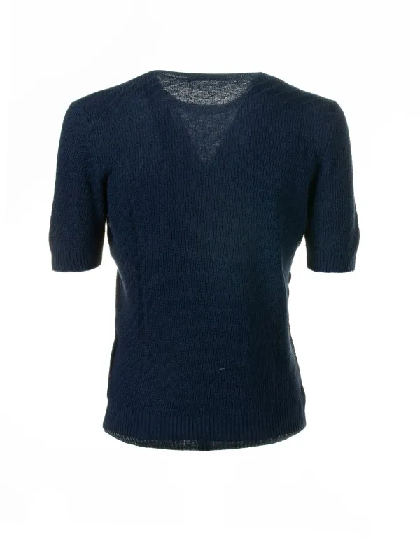 Blue knitted T-shirt