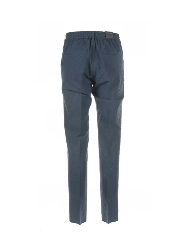 Blue trousers with drawstring