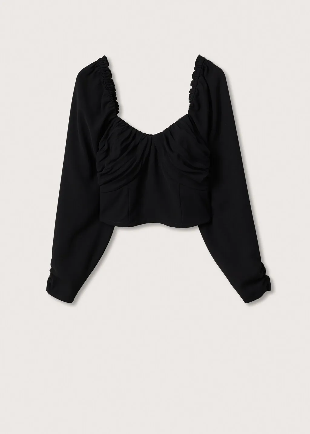 Blusa crop maniche a palloncino