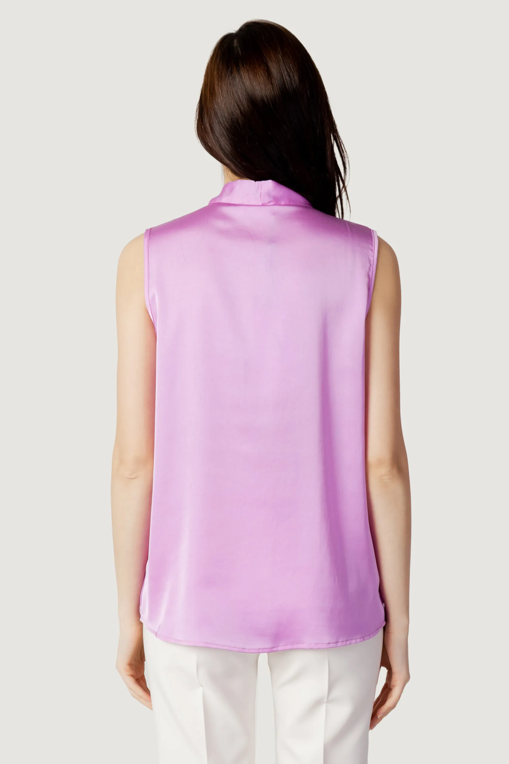 Blusa manica corta Sandro Ferrone cravatta Rosa