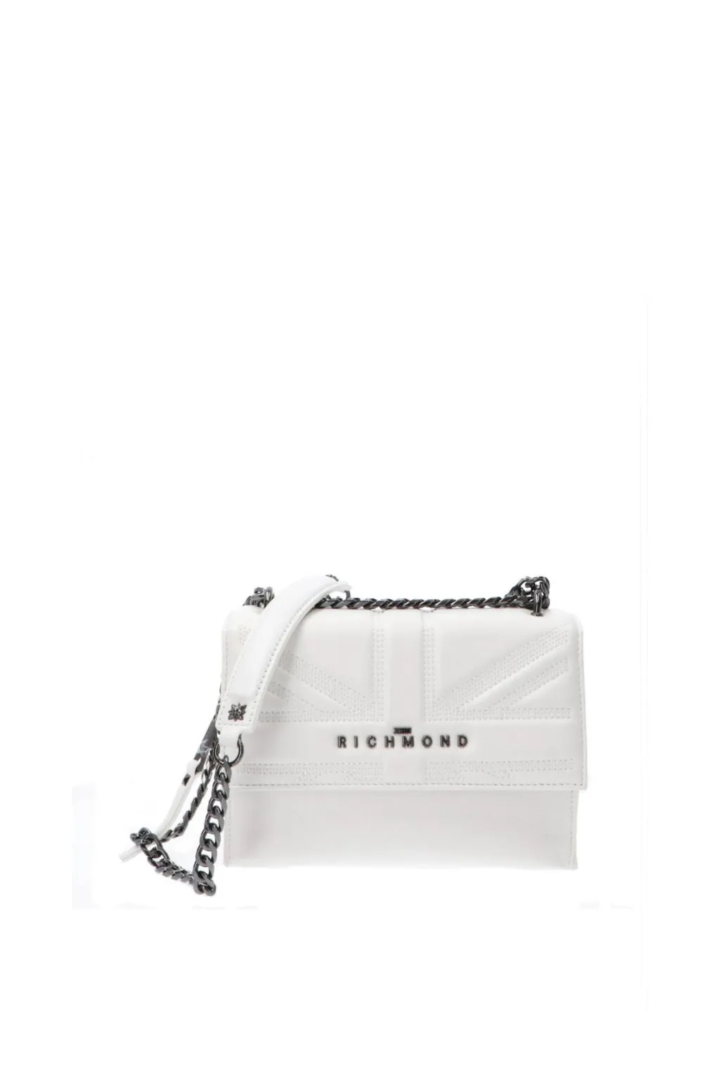 BORSA A TRACOLLA BIANCA RICHMOND CON LOGO CAPORASO