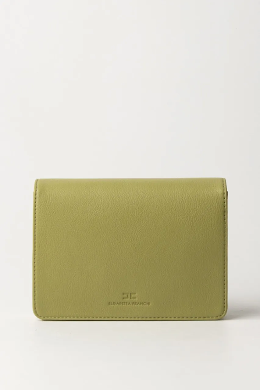 Borsa a tracolla con logo chiusura girello Pistacchio