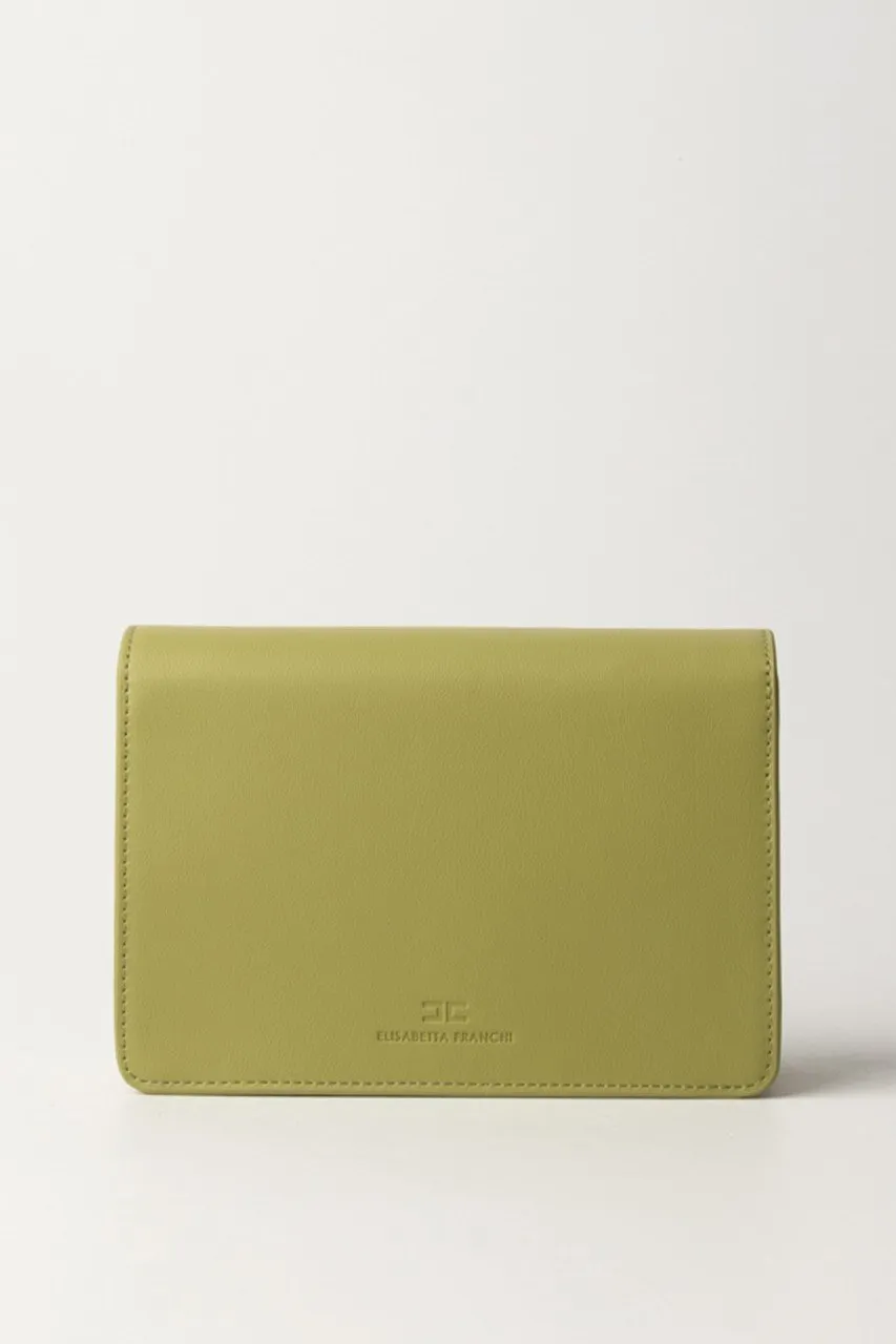 Borsa a tracolla con logo girello dorato Pistacchio