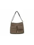 Borsa a tracolla Gherardini SOFTY CROSSBODY TOFFEE in tessuto e pelle testa di moro
