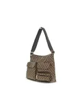 Borsa a tracolla Gherardini SOFTY CROSSBODY TOFFEE in tessuto e pelle testa di moro