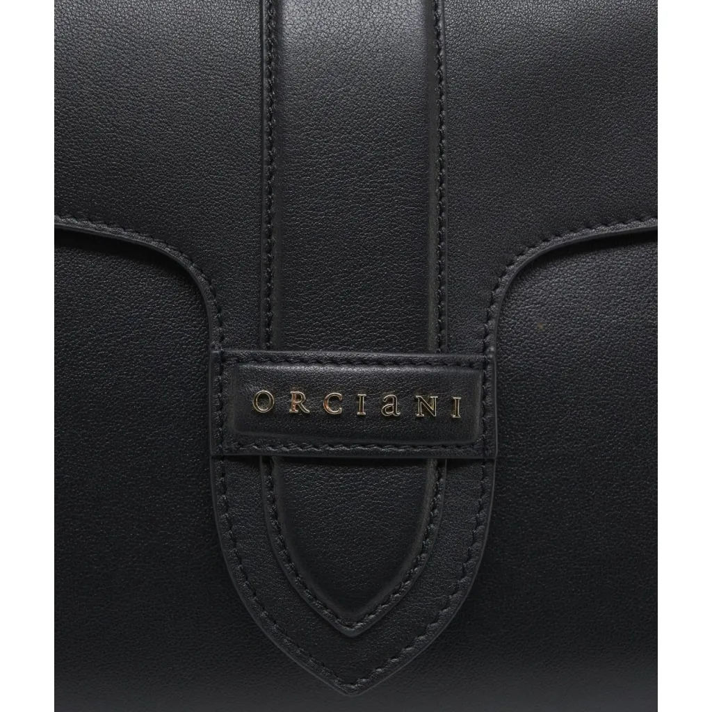 Borsa in pelle con tracolla a catena nero